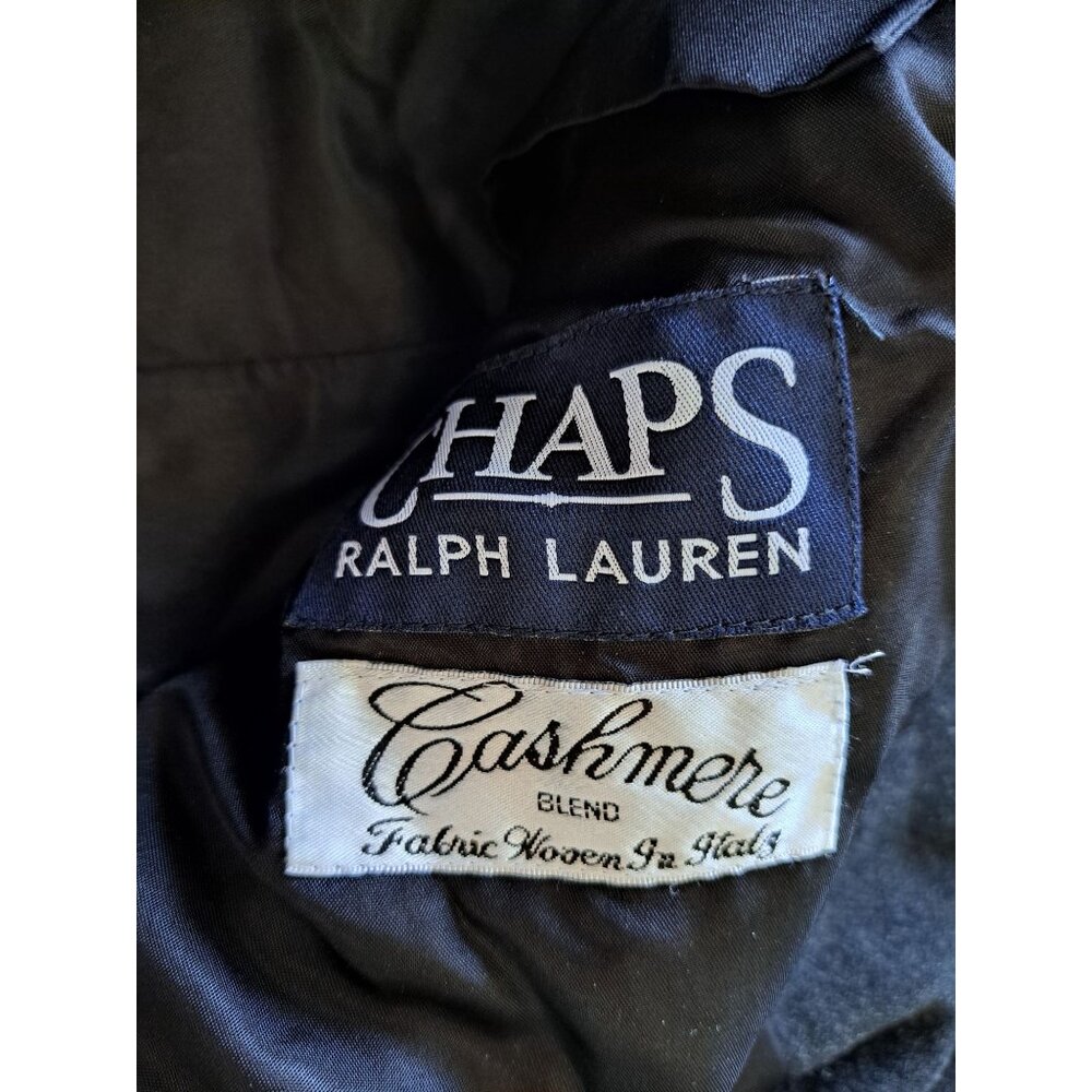 Ralph Lauren Chaps Charcoal Gray Wool Cashmere Overcoat Lined Button Men's 44S - Picture 12 of 14